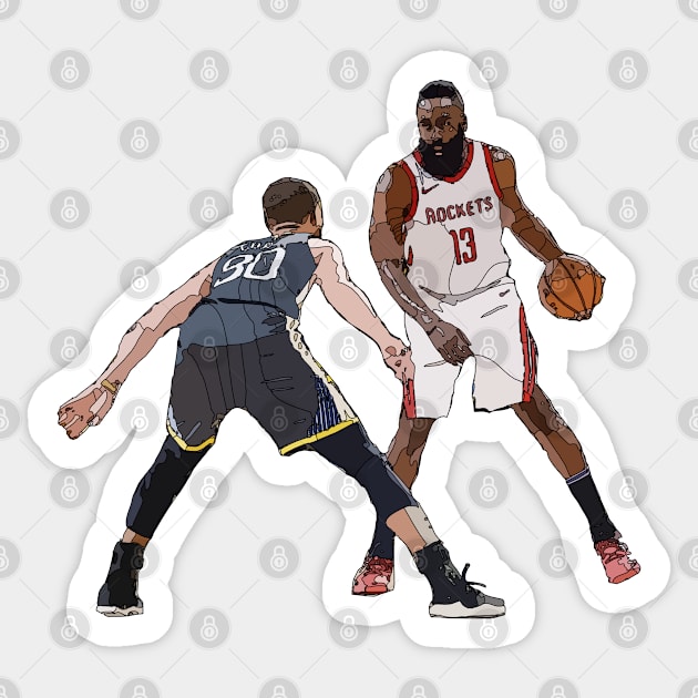 Harden vs Curry Sticker by Playful Creatives